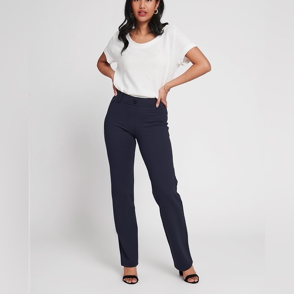 NWOT Betabrand Classic Dress Navy Pant Yoga Pant | Straight - Size Small Long - Picture 2 of 5